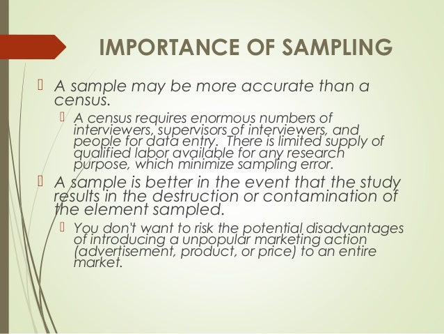 types of sampling in research reasons for sampling in research